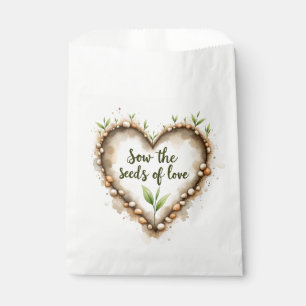Sow Love Seeds Favour Bag - Earthy Watercolor Hear
