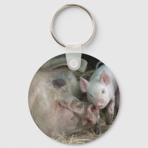 Sow with Piglet Key Ring