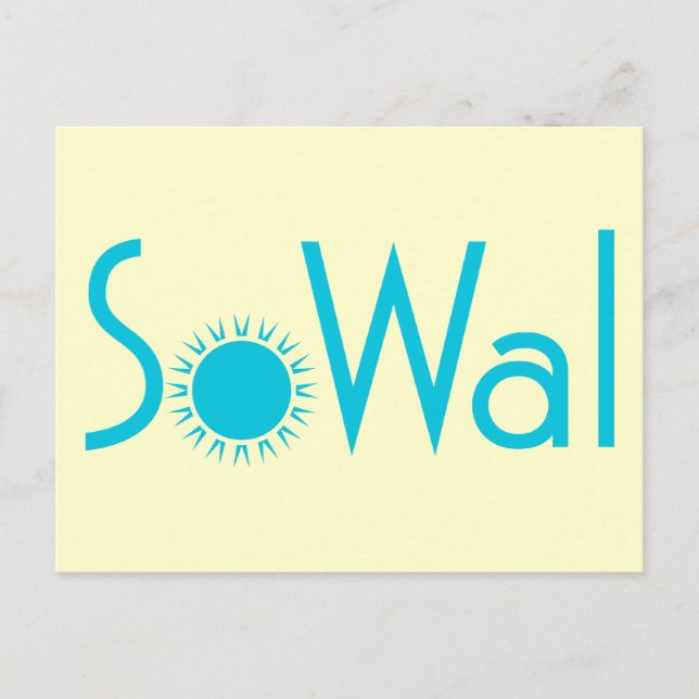 SoWal South Walton County with Sun Postcard (Front)