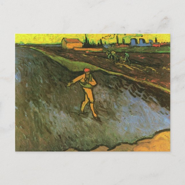 Sower, Arles in Background(F575a)Van Gogh Fine Art Postcard (Front)