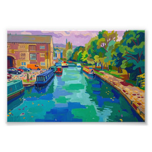 Sowerby Bridge Canal Basin Fauvist Style Painting Photo Print