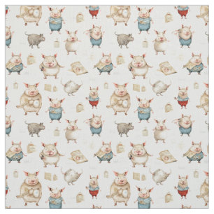 Sowful Delight: Whimsy Pig Fabric