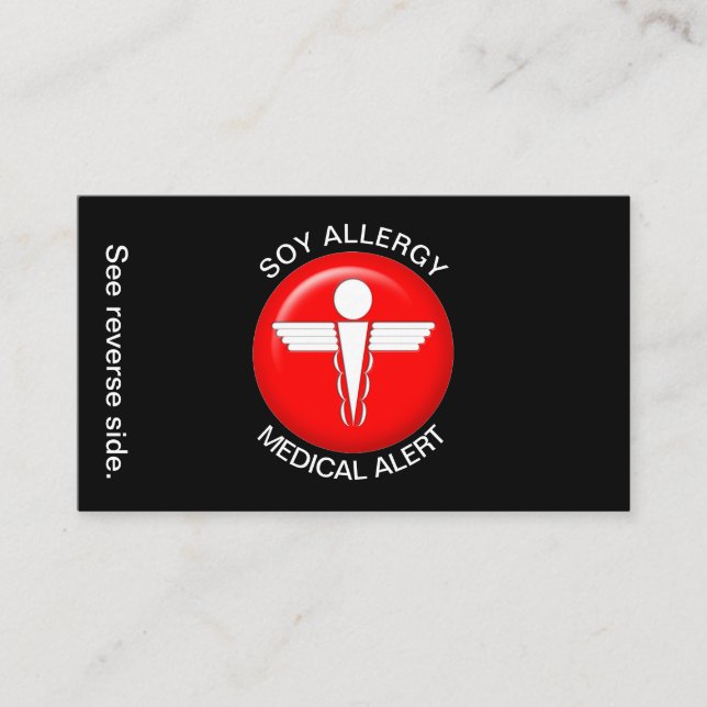 SOY Allergy Medical Alert Card (Front)