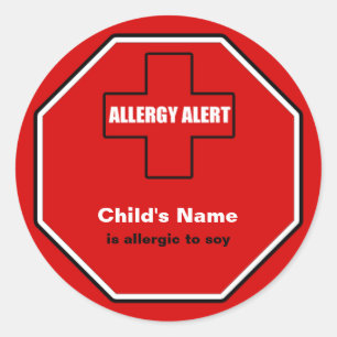 Soy Allergy Medical Alert Custom Sml Sticker