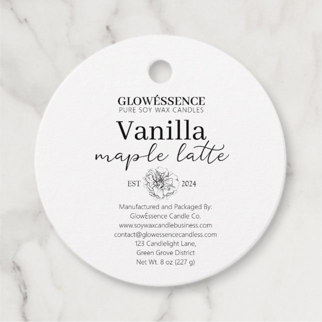 Soy Candle Label Flower (Front)