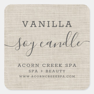 Soy Candle Label | Rustic Burlap