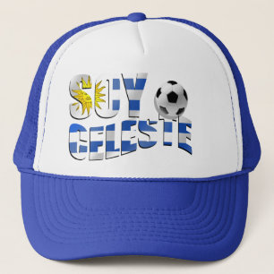 Soy Celeste Uruguay flag Futbol soccer ball logo Trucker Hat