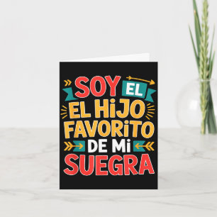 Soy el hijo favorito funny saying colourful card