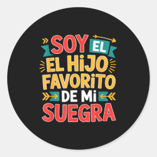 Soy el hijo favorito funny saying colourful classic round sticker