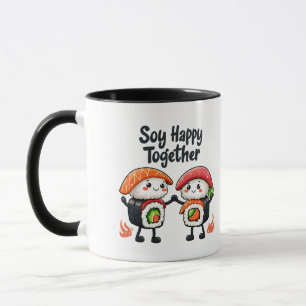 Soy happy together Sushi Kawaii Japanese Food Mug