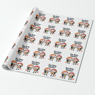Soy happy together Sushi Kawaii Japanese Food  Wrapping Paper