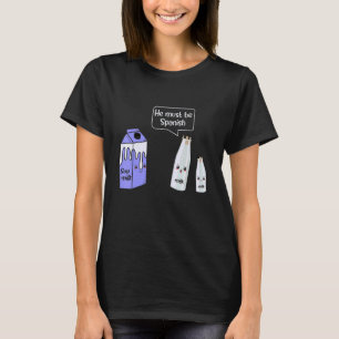 Soy Milk He Must Be Spanish  Producer Livestock Fa T-Shirt