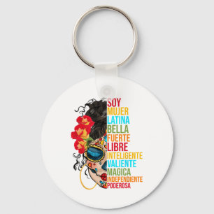 Soy Mujer Latina Fuerte Independiente Proud Mexica Key Ring
