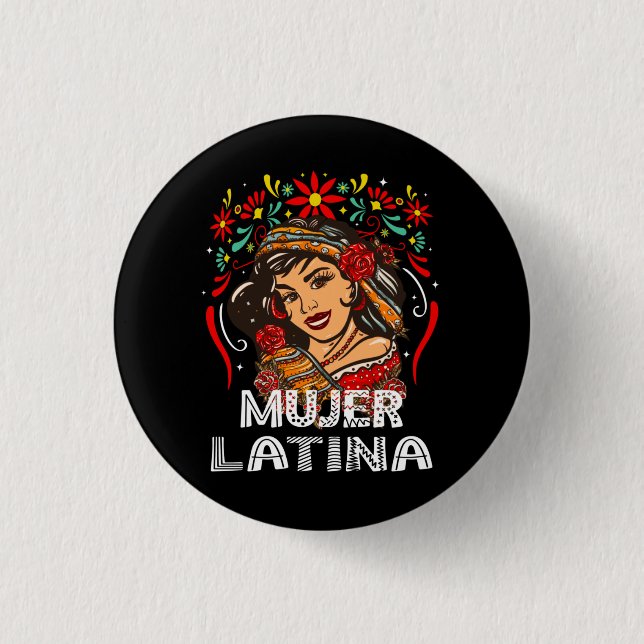 Soy Mujer Latina, Strong Latin Woman 3 Cm Round Badge (Front)