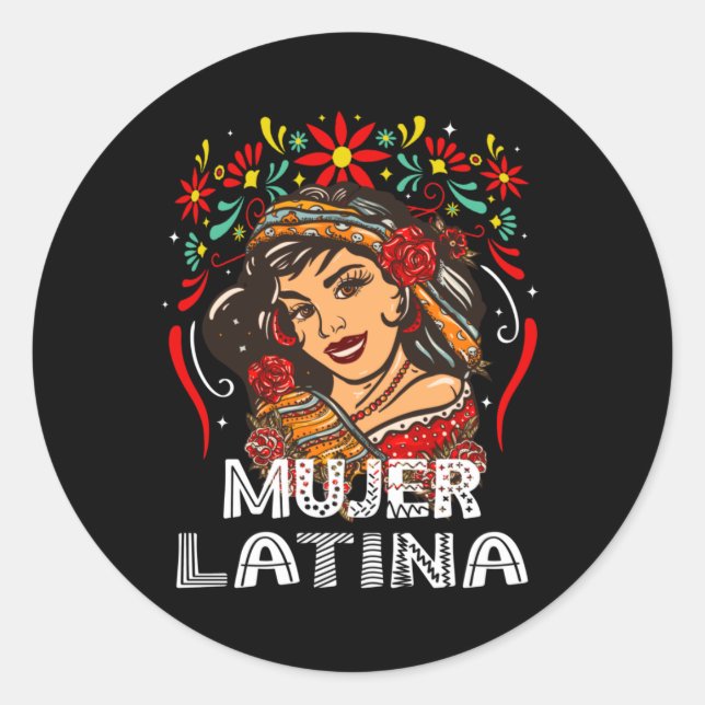 Soy Mujer Latina, Strong Latin Woman Classic Round Sticker (Front)