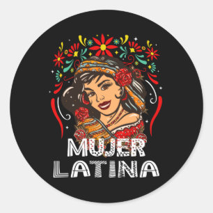 Soy Mujer Latina, Strong Latin Woman Classic Round Sticker