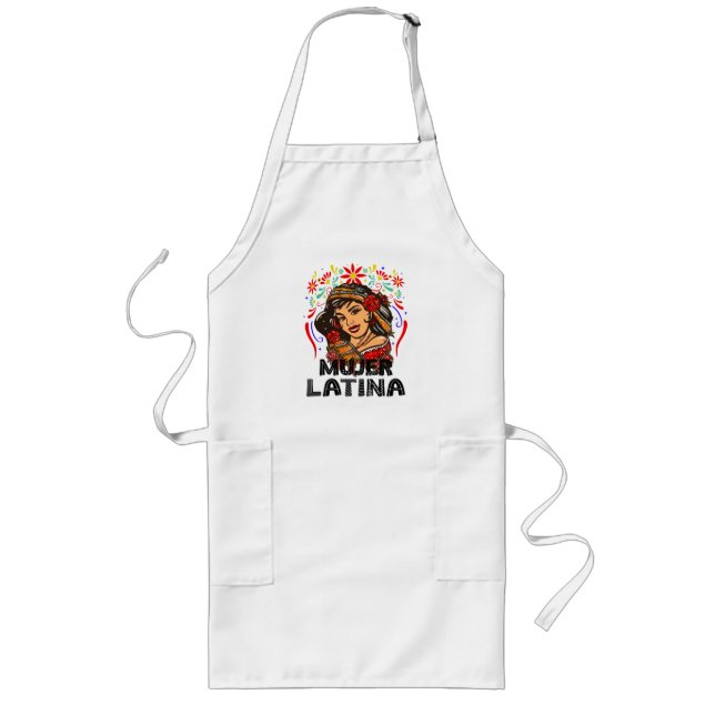 Soy Mujer Latina, Strong Latin Woman Long Apron (Front)