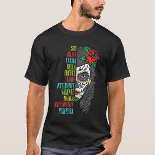 Soy Mujer Latina Sugar Skull Cinco De Mayo Spanish T-Shirt
