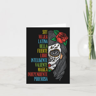 Soy Mujer Latina Sugar Skull Women Cinco De Mayo H Card