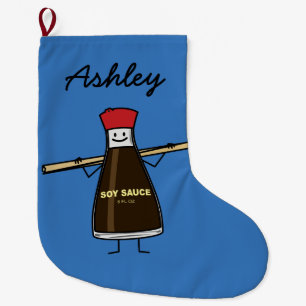 Soy Sauce Bottle condiment Asian chopsticks Large Christmas Stocking