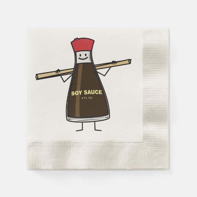 Soy Sauce Bottle condiment Asian chopsticks Napkin (Front)