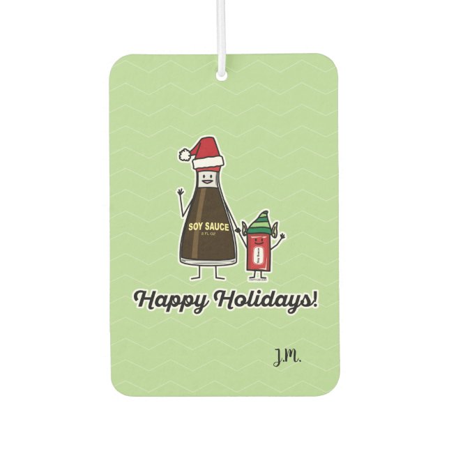 Soy Sauce Bottle Packet kid child Christmas Santa Car Air Freshener (Front)