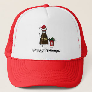 Soy Sauce Bottle Packet kid child Christmas Santa Trucker Hat