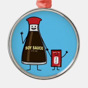 Soy Sauce Bottle Packet kid child condiment Asian Metal Tree Decoration