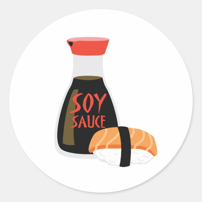 Soy Sauce Classic Round Sticker (Front)