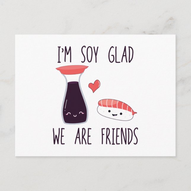 Soy Sushi Friends | Japanese Food Gifts Postcard (Front)