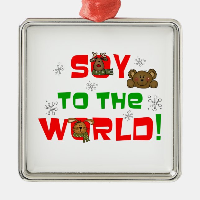Soy to the World Metal Tree Decoration (Front)