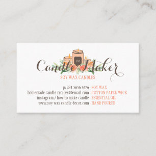 Soy Wax Candle Handmade Customizable Artisan Business Card
