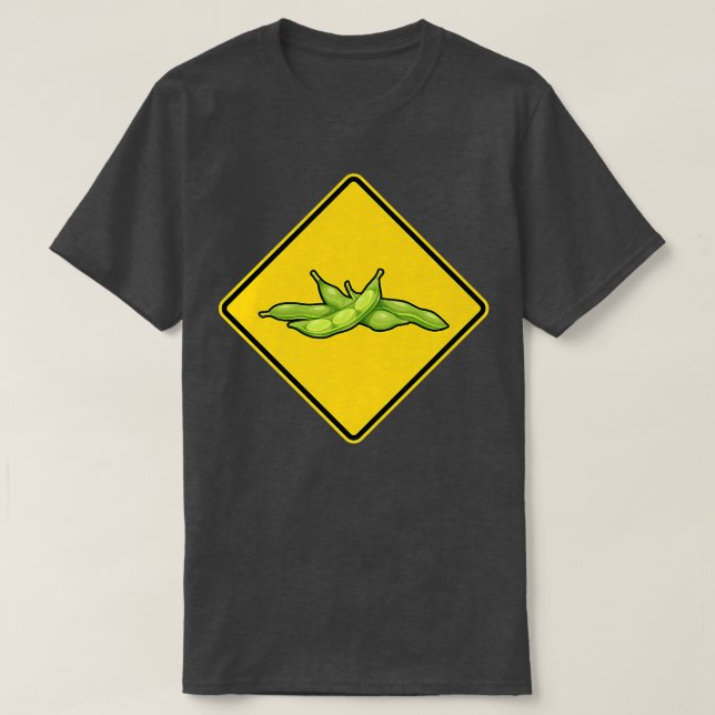 Soybean Warning Sign Farmer Funny Soybeans  T-Shirt (Design Front)