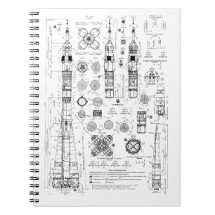 Soyuz Blueprint Negro Notebook