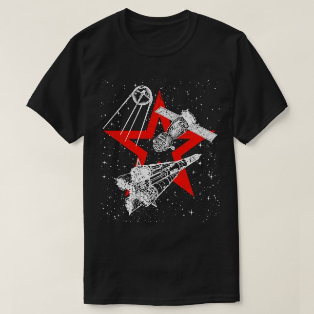 Soyuz rocket Soyuz spacecraft Sputnik satellite 3 T-Shirt (Design Front)