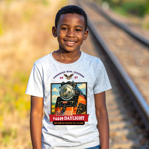 SP GS-4 Daylight 4449 Steam Locomotive Retro Print T-Shirt