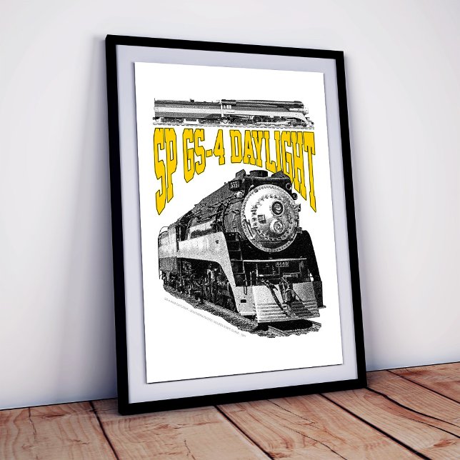 SP GS-4 Daylight 4449 Steam Train Locomotive Poster (SP GS-4 Daylight 4449 Steam Train Locomotive. Poster)