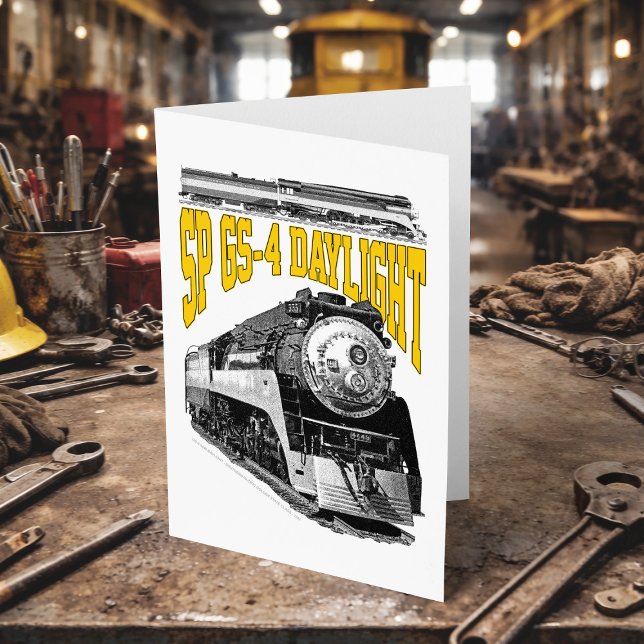 SP GS-4 Daylight 4449 Steam Train Locomotive Thank You Card (SP GS-4 Daylight 4449 Steam Train Locomotive. Thank You Card)