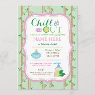 Spa Any Age Birthday Party Relax Pamper Invite