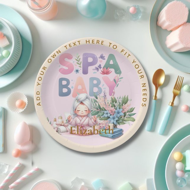 Spa Baby Shower Party Dinner ware Paper Plate (Creator Uploaded)