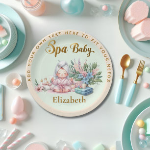 Spa Baby Shower Party Dinner ware Paper Plate