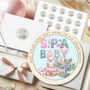 Spa Baby Shower Thank You Favour Goody Bag Gift Classic Round Sticker