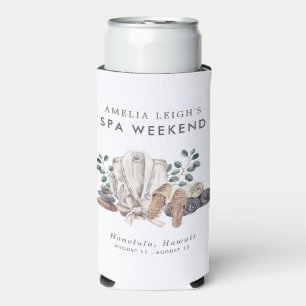 Spa Bachelorette Weekend Invitation Seltzer Can Cooler