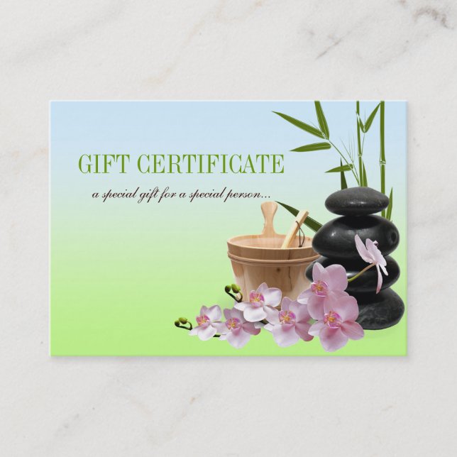 SPA & Beauty Resort Gift Certificate (Front)