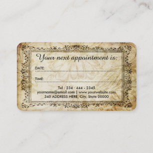 Spa Beauty Salon Vintage Flourish Appointment Card
