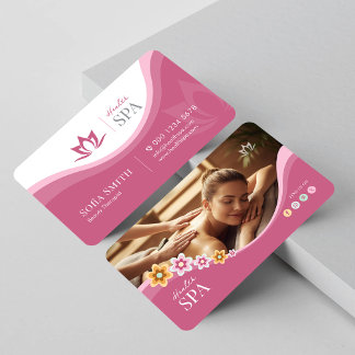 Spa, Beauty Therapist, Body Massage Spa Business Card