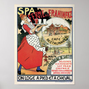 Spa Belgium 1894 Café Restaurant Frahinfaz ad Poster