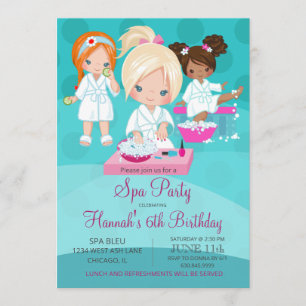 Spa Birthday Invitation for Girls