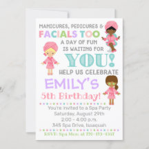Spa Birthday Invitation Girl Spa Party