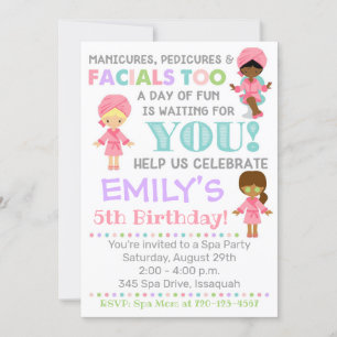 Spa Birthday Invitation Girl Spa Party